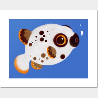 Black spotted puffer Posters and Art